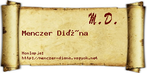 Menczer Diána névjegykártya