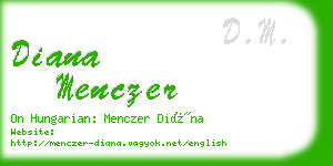 diana menczer business card